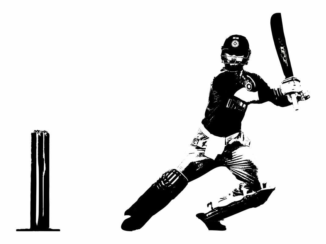 GADGETS WRAP Virat Kohli Playing Wall Sticker | Sticker for Living Room, Bedroom, Office (Vinyl, Standard, Multicolour)