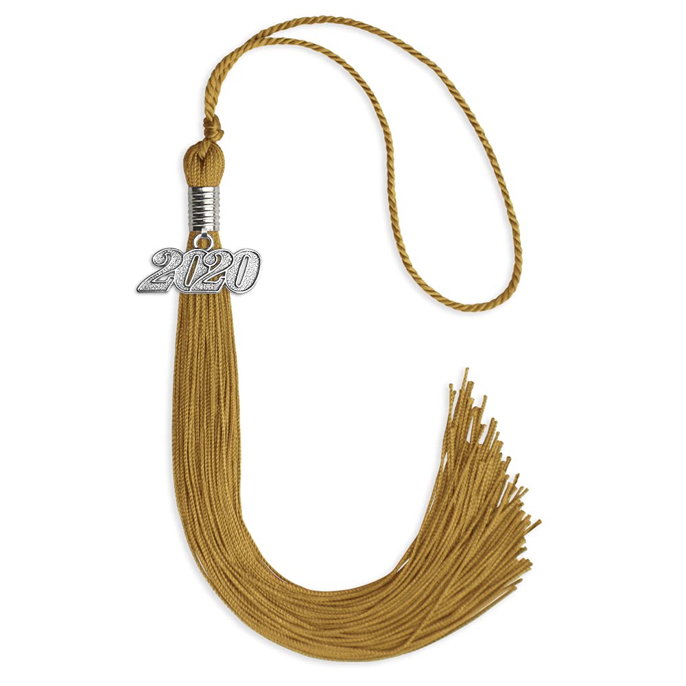 Endea Graduation Single Color Tassel with Silver Date Drop (Antique Gold, 2020)