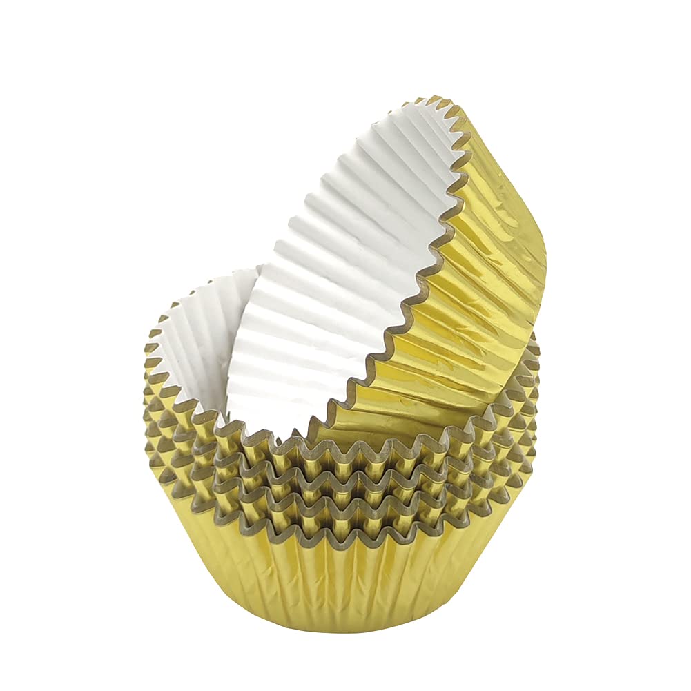 Mombake Standard Gold Foil Cupcake Liners Muffin Baking Cups For Party And More, 100-Count