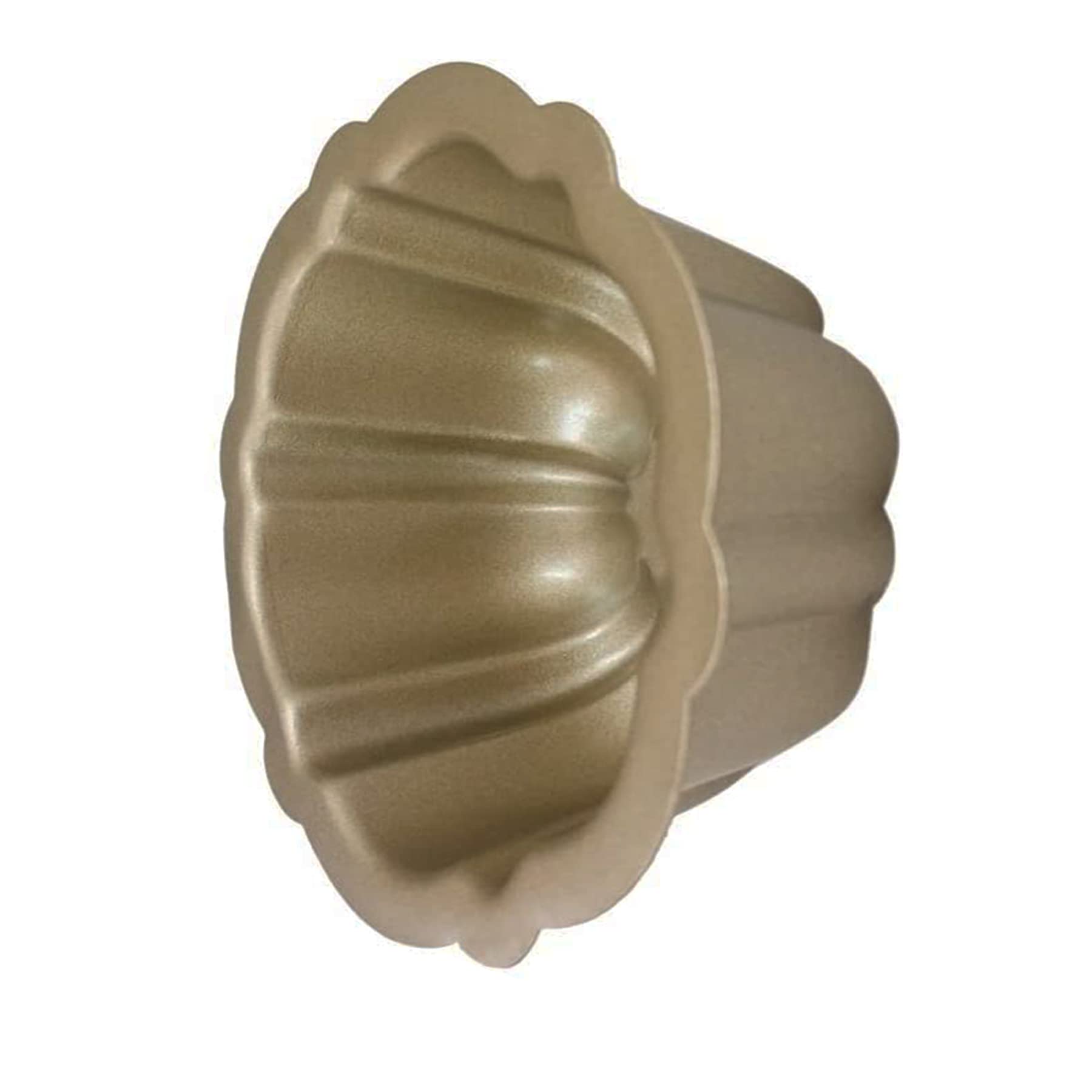 Mantouxixi 4 Pack Gold Color Mini Bundt Cake Pan, 4 Inch Nonstick Fluted Tube Cake Pans, Oven Baking Mold Metal Round Pumpkin Sh