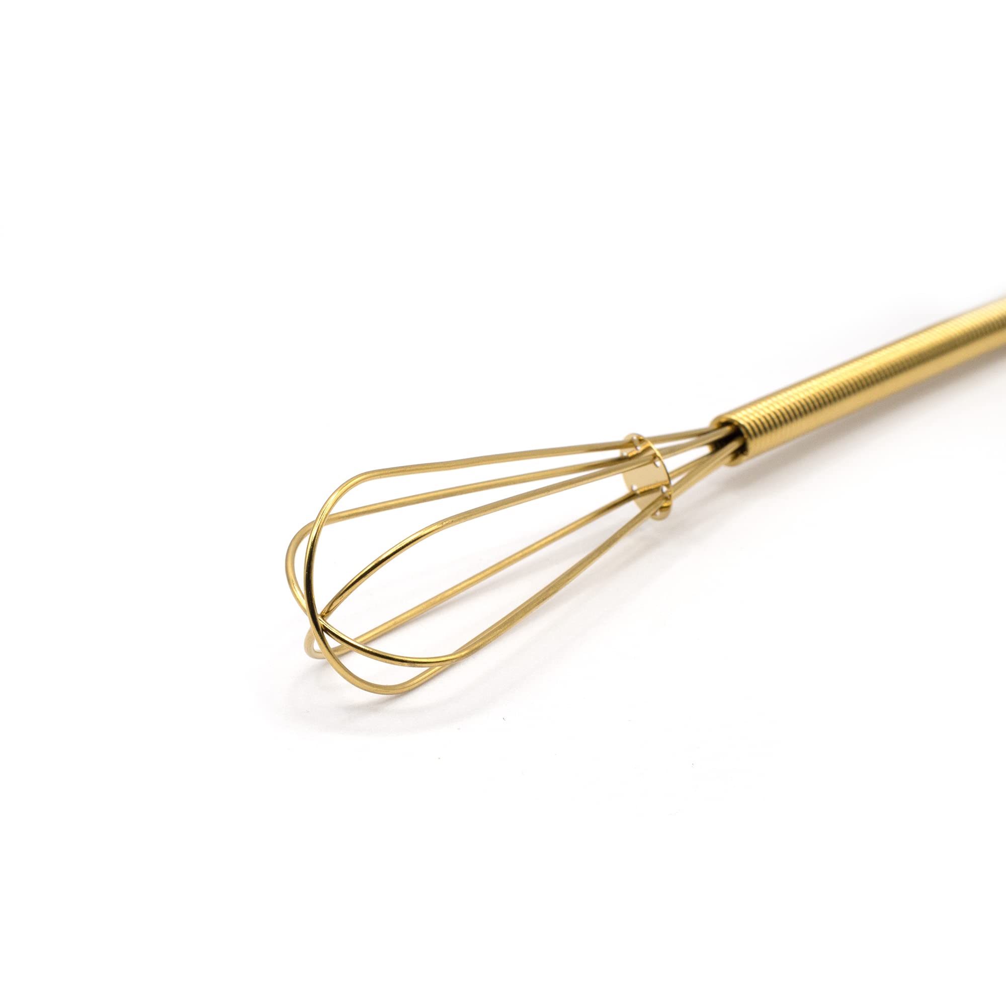 Mini Whisks 7 Inch 4Pcs Stainless Whisk, Hand Egg Mixer For Flour Cake Egg, Kitchen Cooking Baking Use Whisk (Gold)