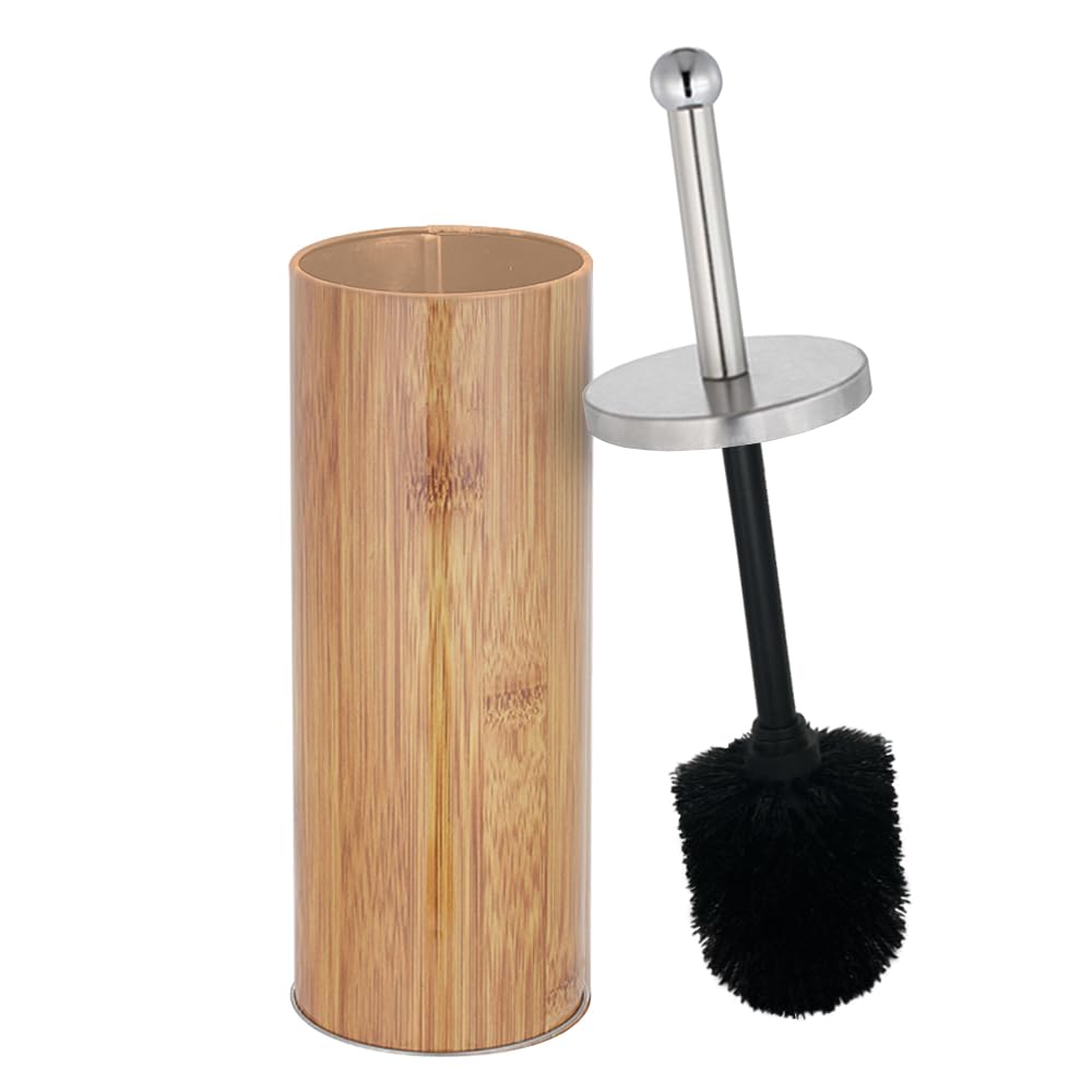 Zahari Home Woodland Toilet Bowl Brush And Holder, Metal, Natural