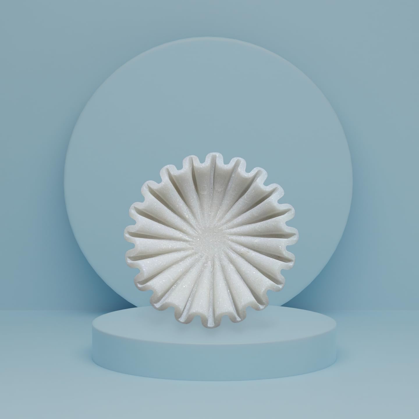 Marble Ruffle Bowl, The Perfect Candy Dish for a Dark Countertops, Fruit Bowl for Kitchen Counter, Decorative Trays Side Table D