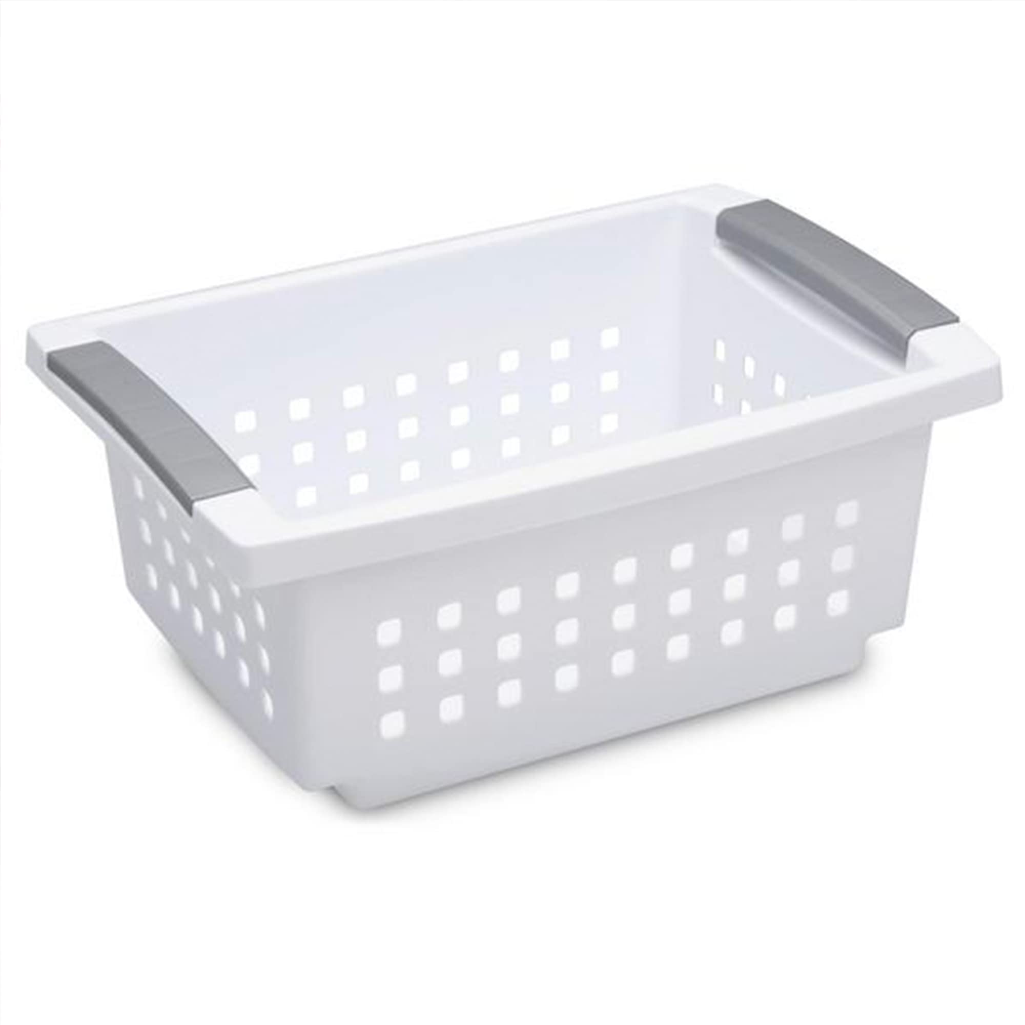 Sterilite Stackable Storage Bin And Organization Basket With Flip Down Accent Rails For Home And Household Organization, Small,