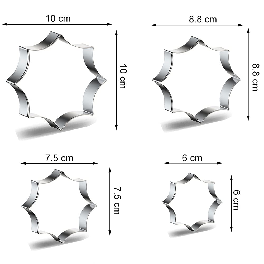 Spider Web Cookie Cutter Set - 4 Pieces Metal Different Sizes Spider Web Cobweb Shaped Cookie Cutters Fondant Biscuit Molds For