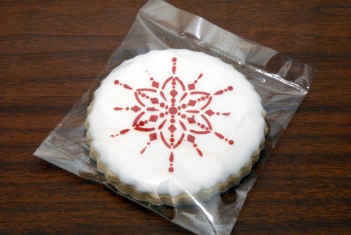 Designer Stencils Small Jeweled Snowflakes Cookie Stencils, Beige/Semi-Transparent
