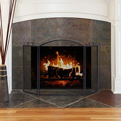 Pleasant Hearth Classic Fireplace Screen, Black