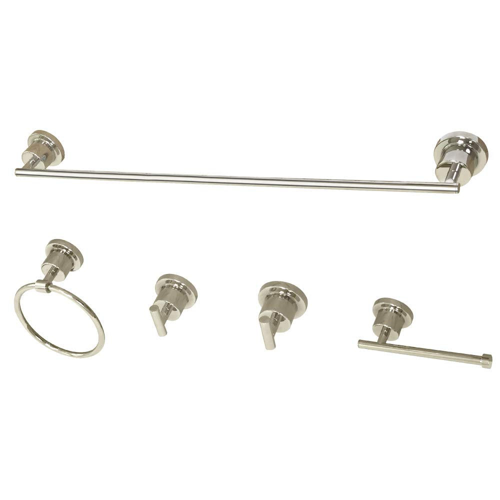 Kingston Brass Bah8230478Pn Concord 5-Piece Bathroom Accessory Set, Polished Nickel