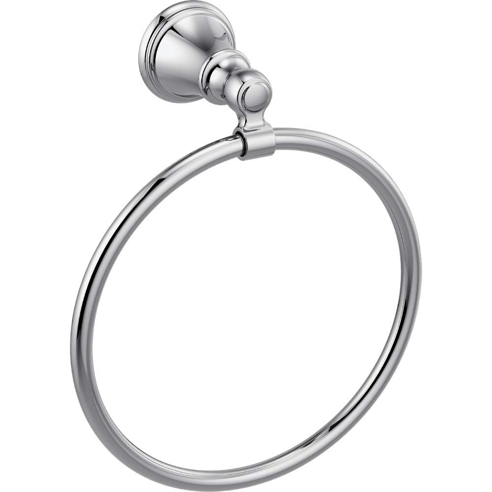 Delta Woodhurst (1-Pack) Hand Towel Holder Polished Chrome Towel Racks For Bathroom Wall Round Towel Ring Holder For Bath Towel