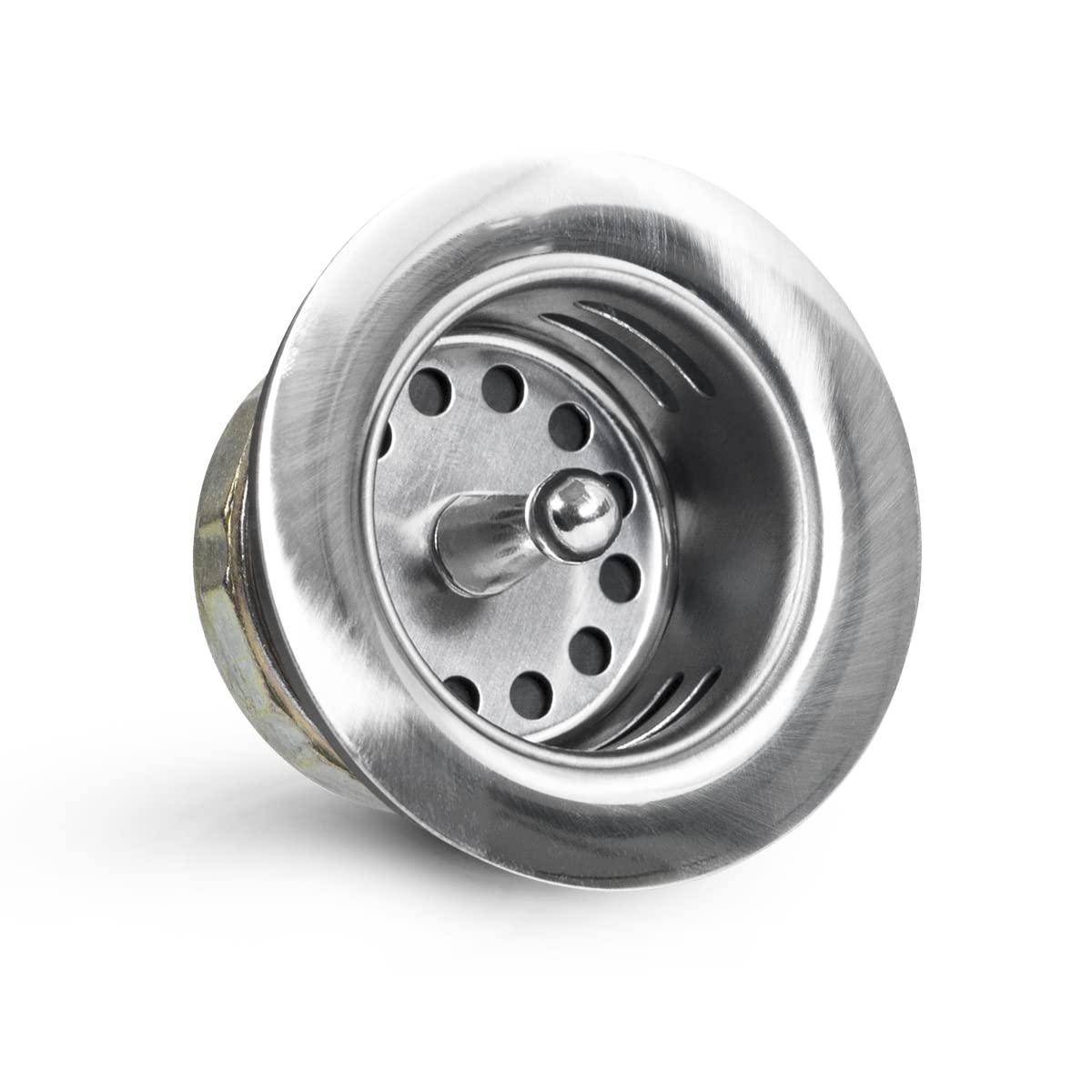 Highcraft 9773 Bar/Prep Sink 2 1/2 Junior Duo Stainless Steel Drain Assembly With Strainer Basket And Rubber Stopper