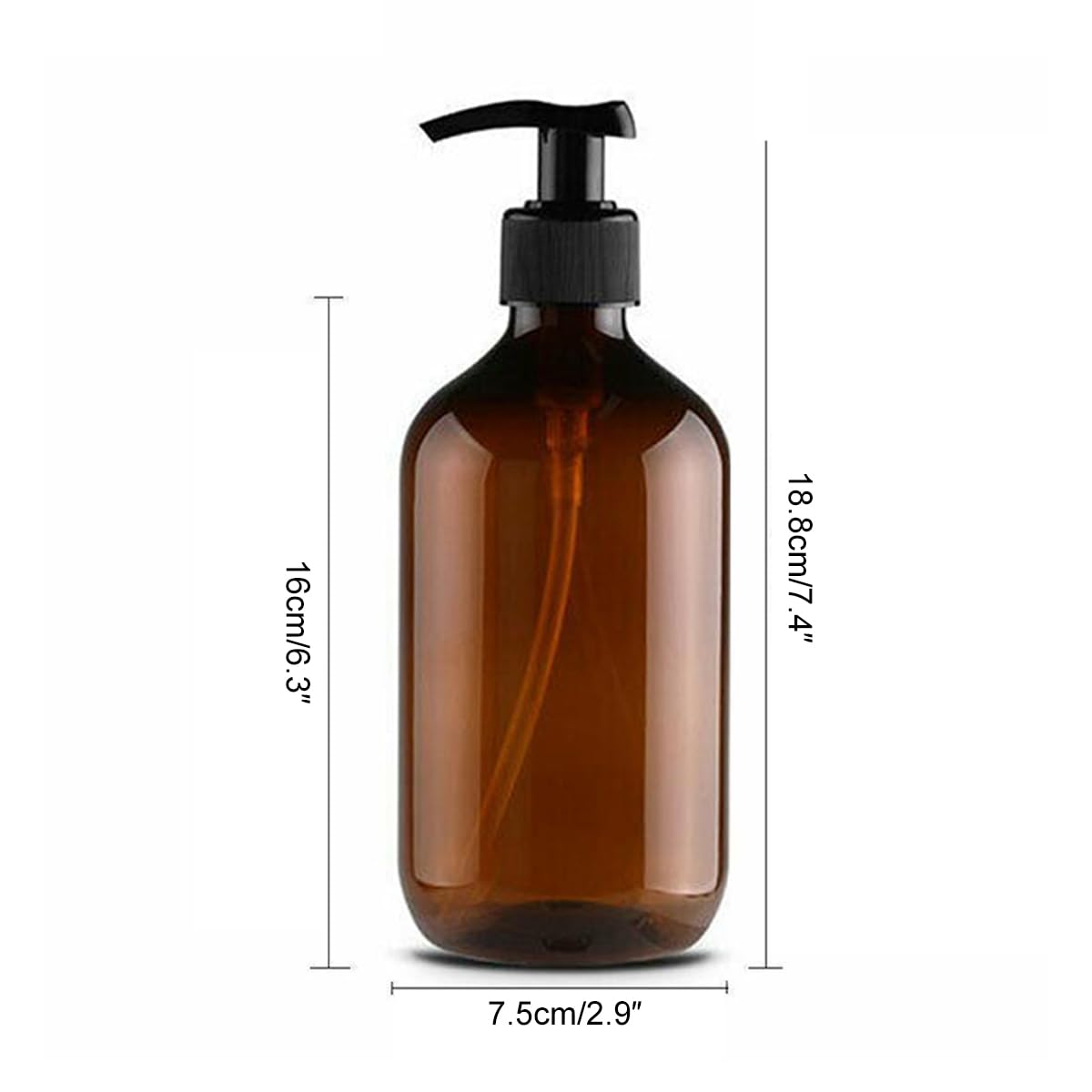 Mochiglory 500Ml Large Capacity Empty Lotion Pump Bottles, Plastic Brown/Green Soap Lotion Pumps Dispensers Bottle 4-Pack(Green-