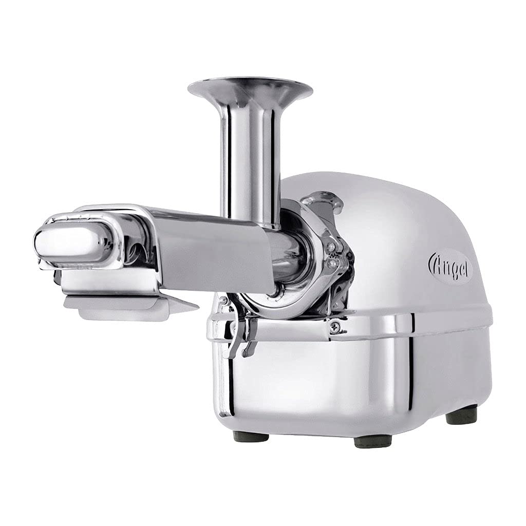 Angel Juicer Ag-7500Sfh Stainless Steel Premium Cold Press Slow Juicer, Sus-304 Food Grade, Anti-Jamming Auto-Reverse Function,