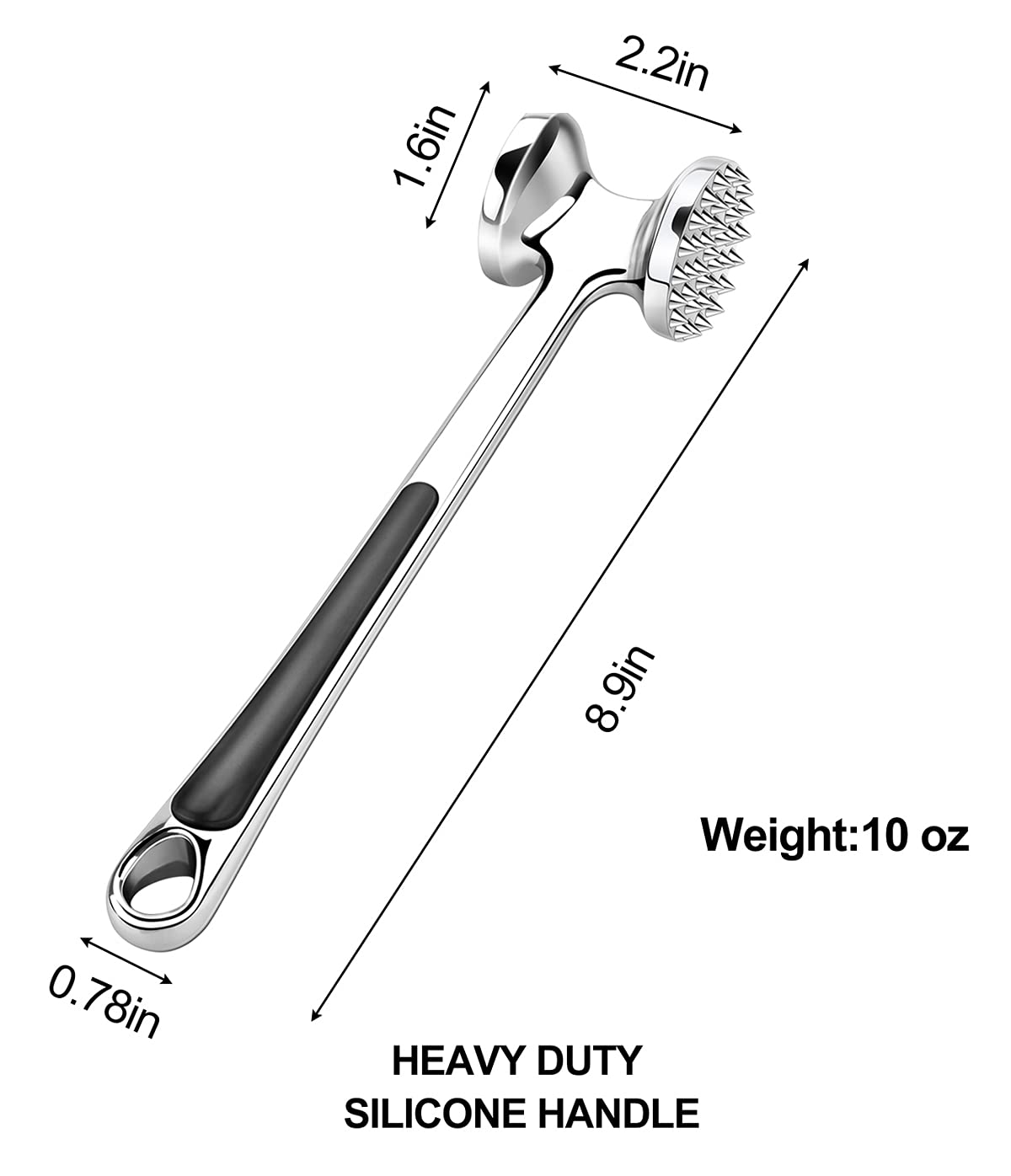 Aliglow Meat Tenderizer Hammer Tool Mallet Pounder For Kitchen Tenderizing Steak Beef Poultry