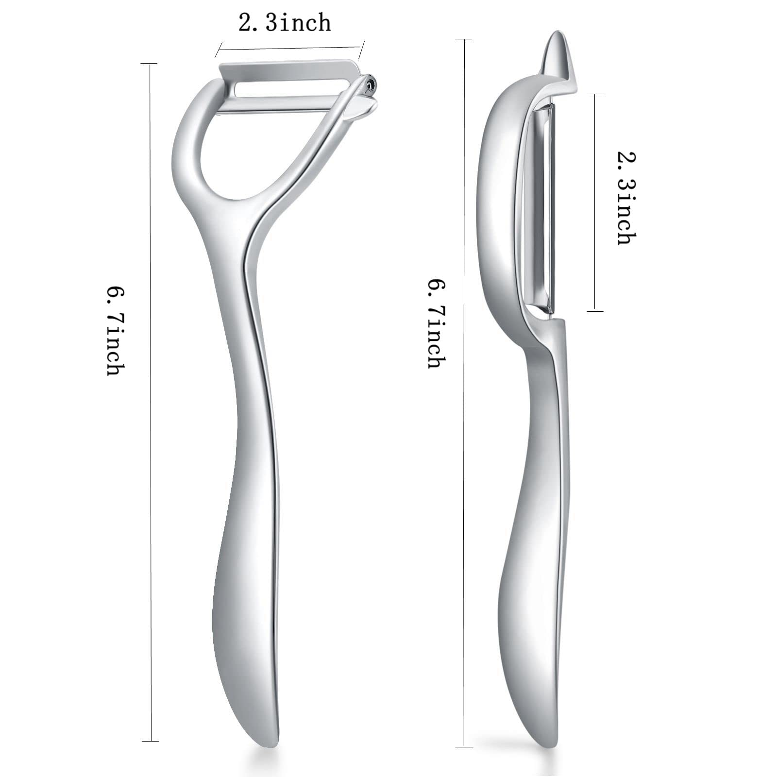 Set Of 2 Stainless Steel Vegetable Peeler,Y-Shaped And I-Shaped Stainless Steel Peelers For Potatoes, All Fruits & Veggies