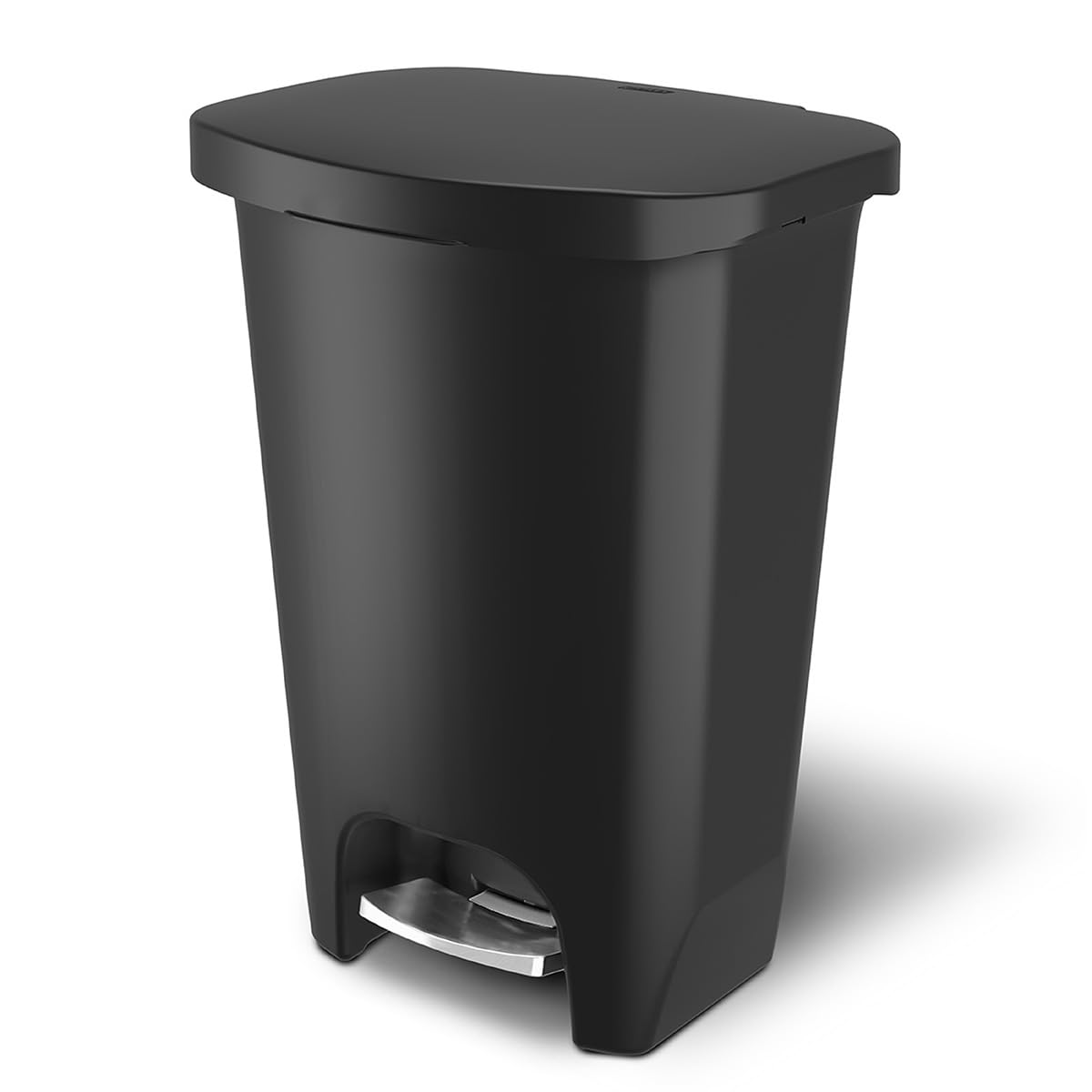 Glad 13 Gallon Trash Can - Plastic Kitchen Waste Bin With Odor Protection Of Lid, Premium Stainless Steel Step On Foot Pedal And