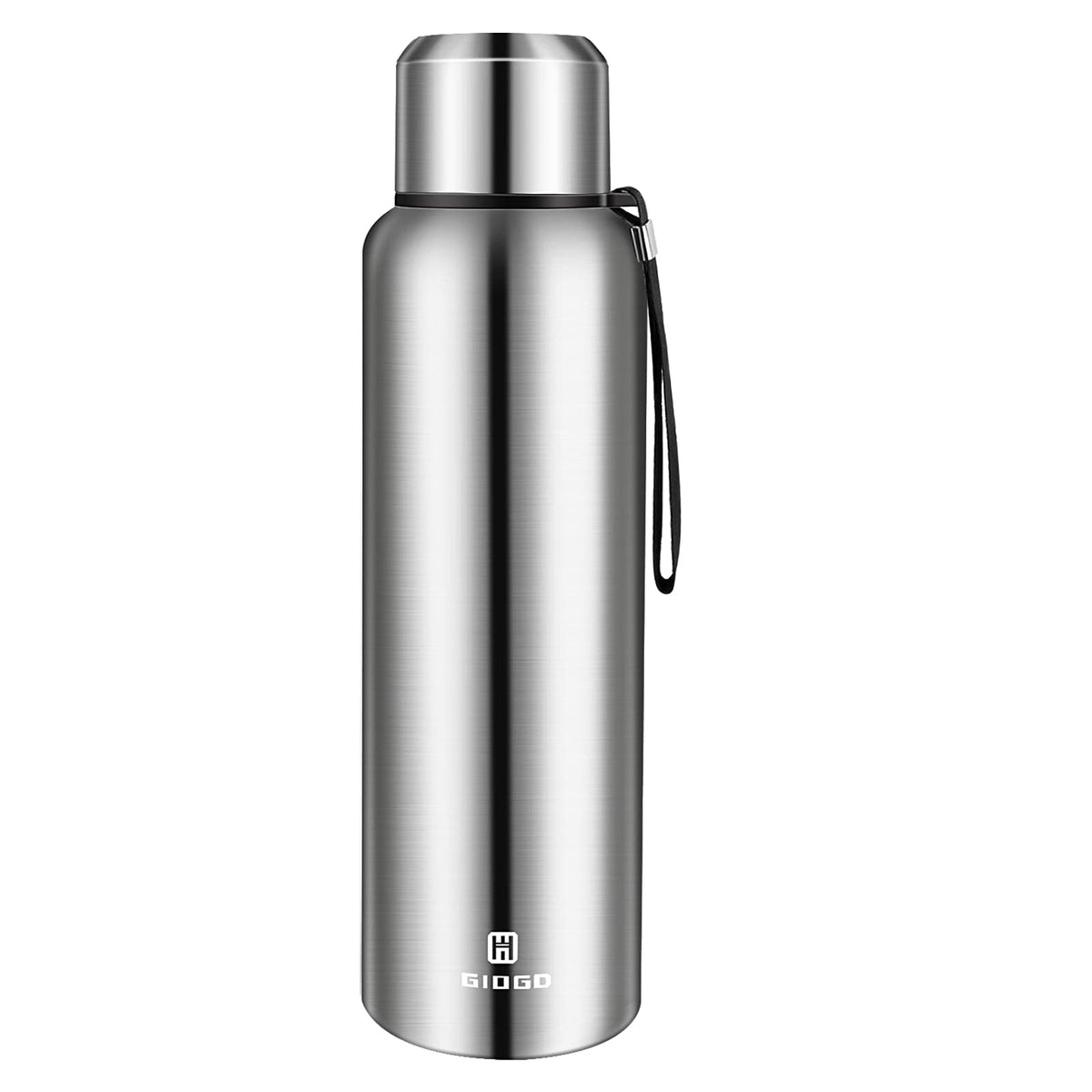 Insulated Vacuum Thermo Bottle 1500Ml/50.7Oz With Cup Stainless Steel Coffee Bottles For Hot And Cold Drink Water Flask.(Silver,