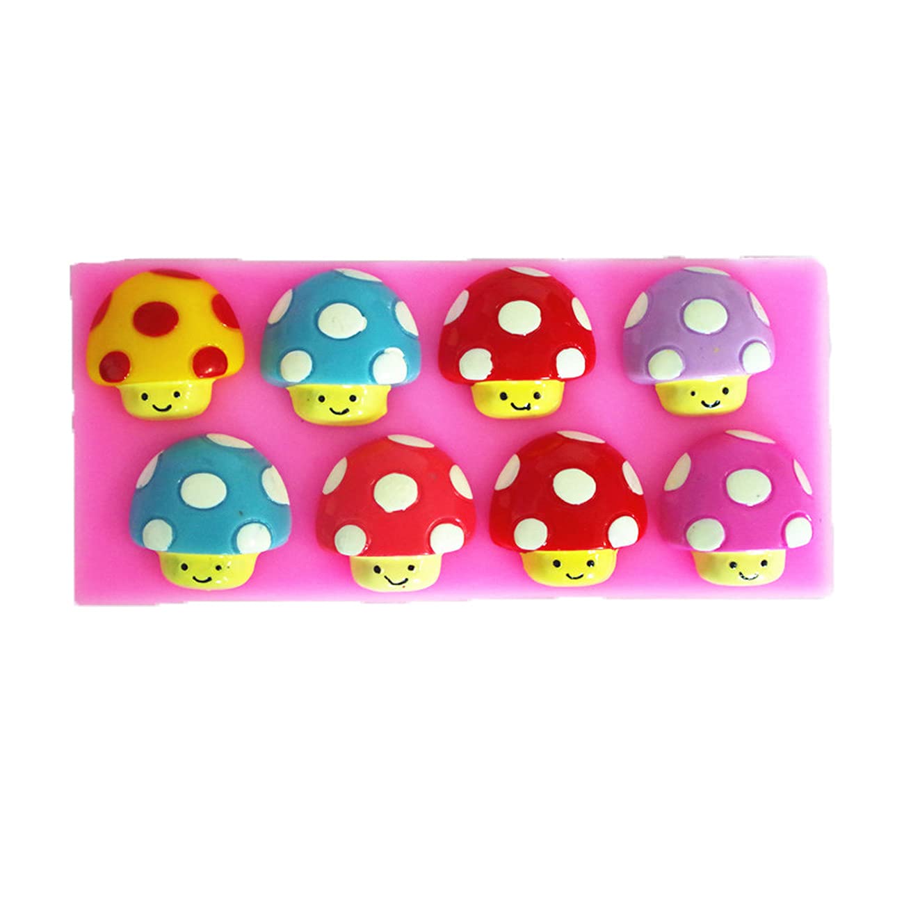 8-Cavity 3D Mushroom Silicone Mold For Diy Fondant Candy Making Chocolate Molds Lollipop Desserts Ice Cube Gum Clay Soap Biscuit