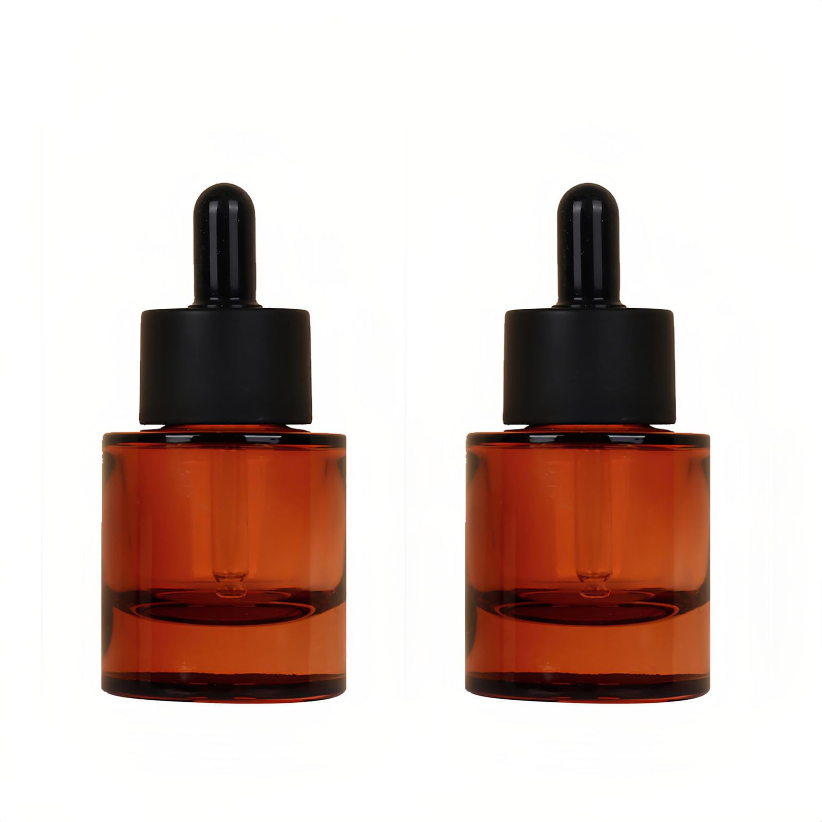 OHEETU 2PCS 30ML Amber Glass Dropper Bottles Leakproof Essential Oil Storage Containers Vials with Eye Droppers for Perfume & DI