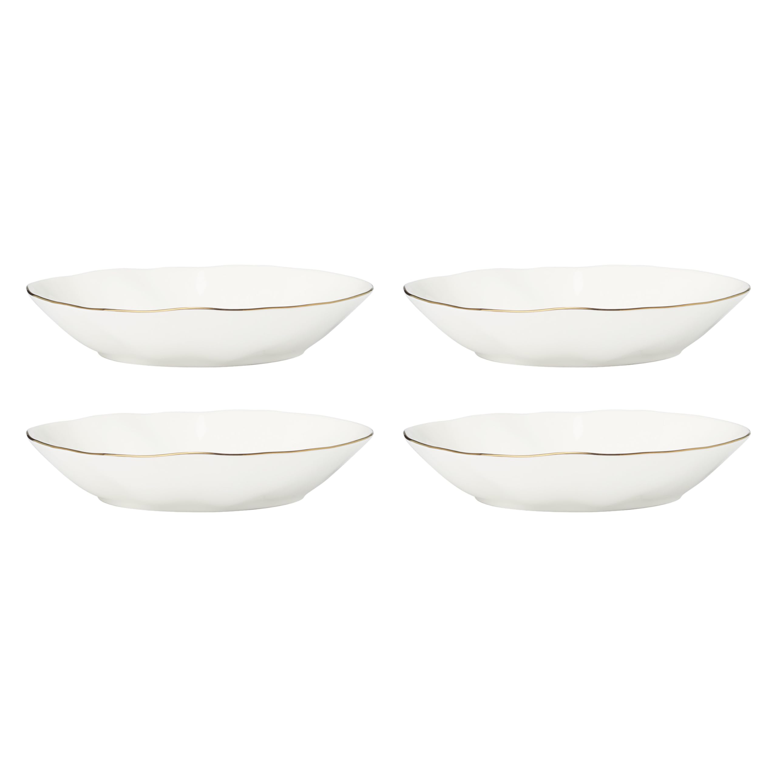 Lenox Dinnerware Set, Blue Bay White Pasta Bowls, Set of 4, Service For 4, Dishwasher and Microwave Safe, Made of Porcelain, 24 