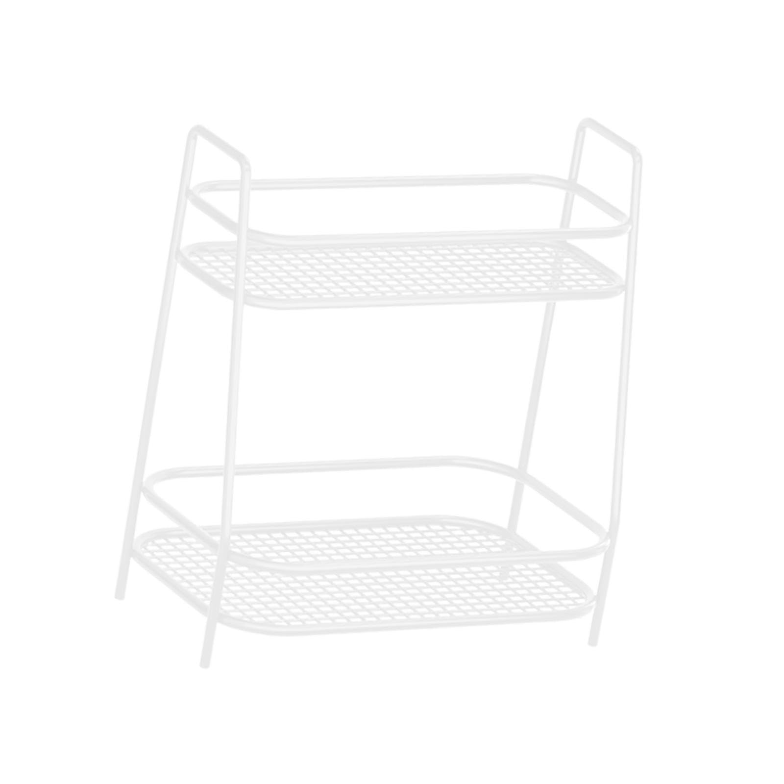 Zoomella 2 Tier Spice Storage Rack Home Countertop Freestanding Kitccabinet Shelf White|Spice Jars & Racks|Home & Garden