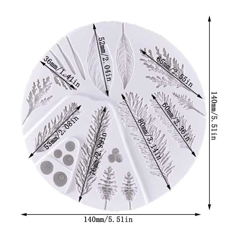 Cestony Christmas Winter Foliage Pine Branches And Cones Silicone Molds For Diy Cake Fondant Biscuit Cookies Soap Sugar Pudding