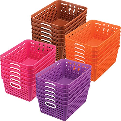 Really Good Stuff Large Plastic Book Baskets, 13?'' By 10'' By 5?'' - 12 Pack, Green | Classroom Library Organizer, Toy Storage,