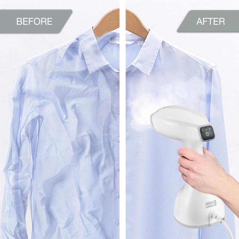 Lebenlang - Clothes Steamer Handheld White| 1500W Quick Hand Steamer For Clothes | Plancha A Vapor Para Ropa | Fabric Hand Held