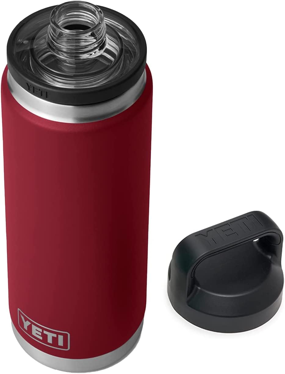 YETI Rambler 26 oz Bottle, Leakproof, Vacuum Insulated, Stainless Steel with Chug Cap, Harvest Red