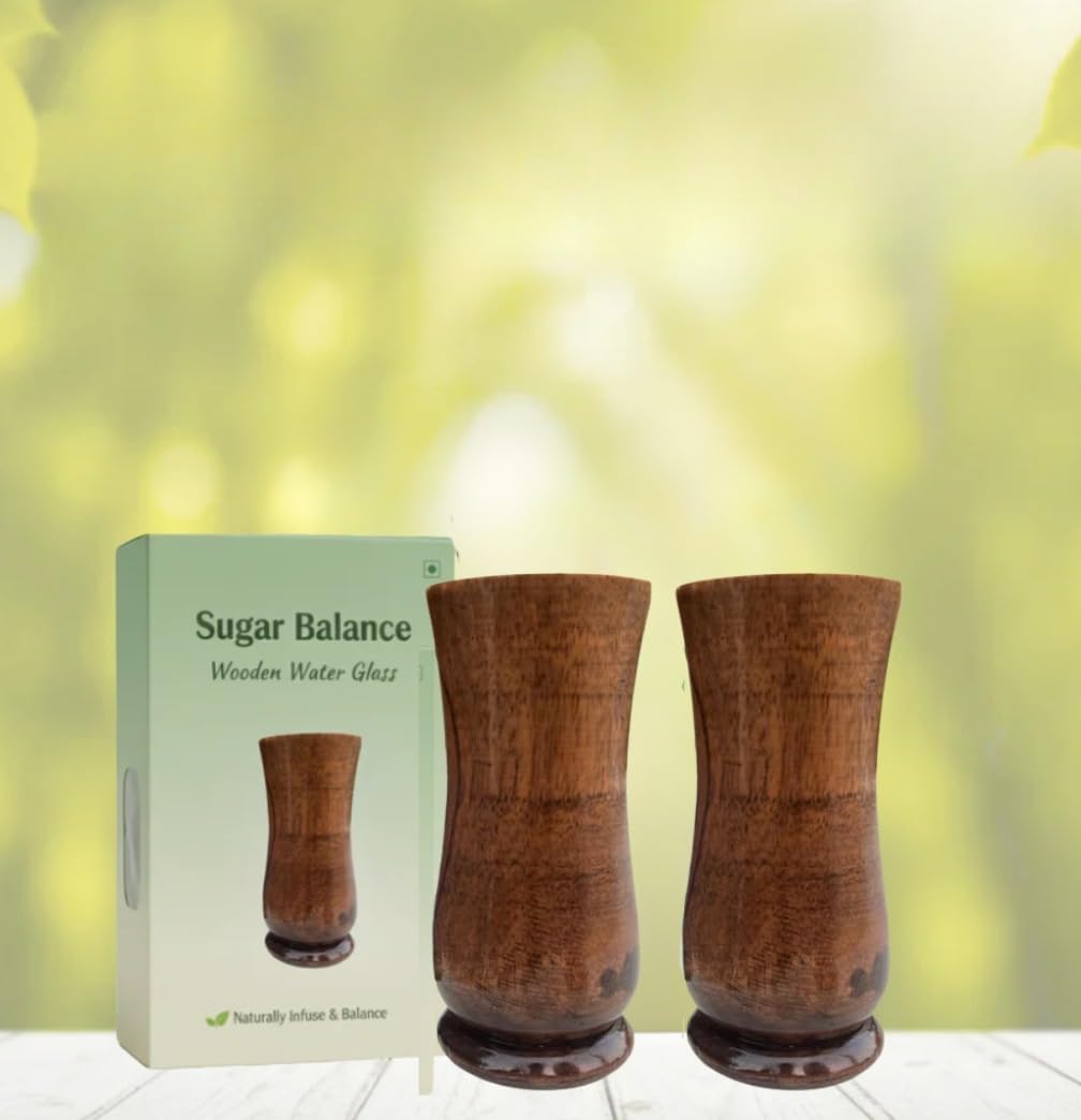 noare Sugarcare Balance Wooden Water Glass | Natural Wooden Drinking Cup | EcoFriendly, Reusable & Lightweight Tumbler | Smooth