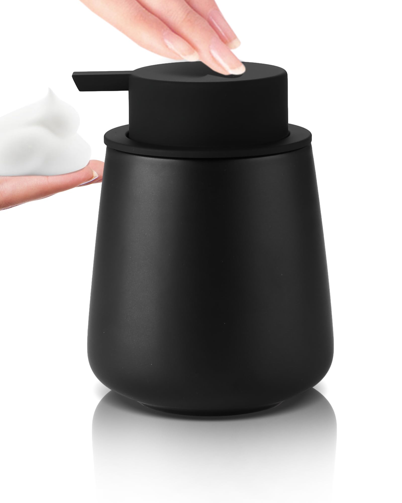 Foam Hand Soap Dispenser - 12 Oz Bathroom Lotion Hand Pump Dispenser, Ceramic Foaming Soap Dispenser With Removable Pump For Kit