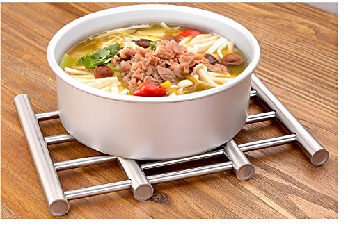 Leoyoubei 8X9 Metal Expands Trivet Wite From 9'' To 15'' Multi-Purpose Spoon Rest And Kitchen Table Mats Shrink Pads Non-Sliding