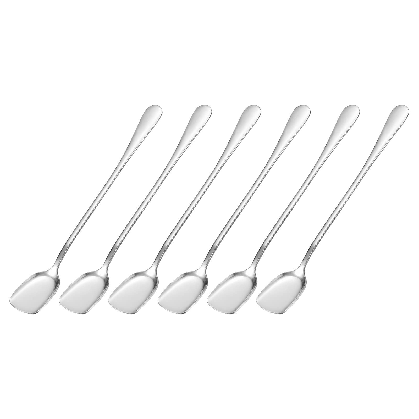 Uxcell Set Of 6 Stainless Steel Ice Cream Spoons, 7.5-Inch Yogurt Spoons Dessert Spoons Shovel Cake Spoons For Home, Kitchen, Re