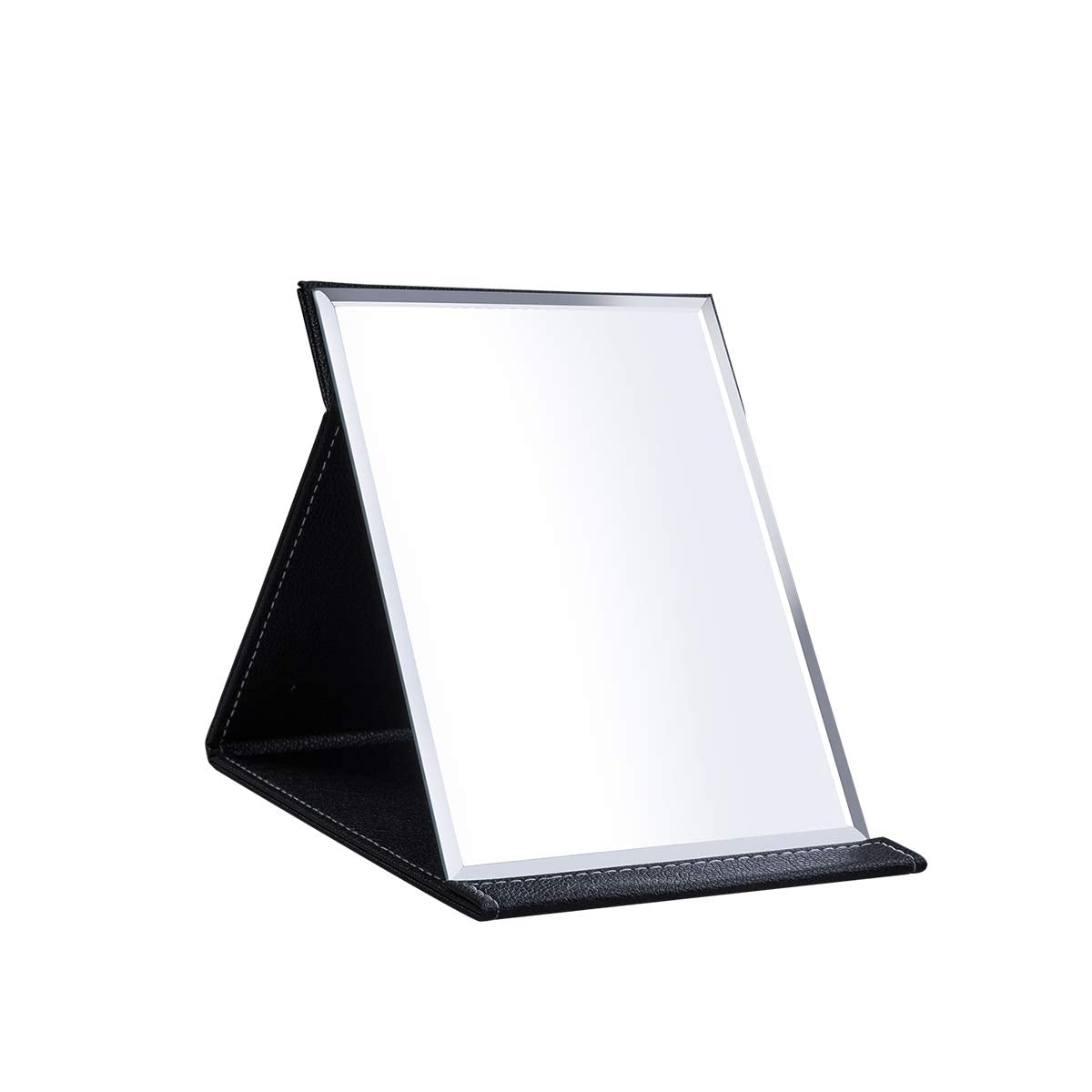 Longsheng - Since 2001 - Protable Pu Leather Mirror Folding Desktop Makeup Mirror With Adjustable Stand For Personal Use,Travell