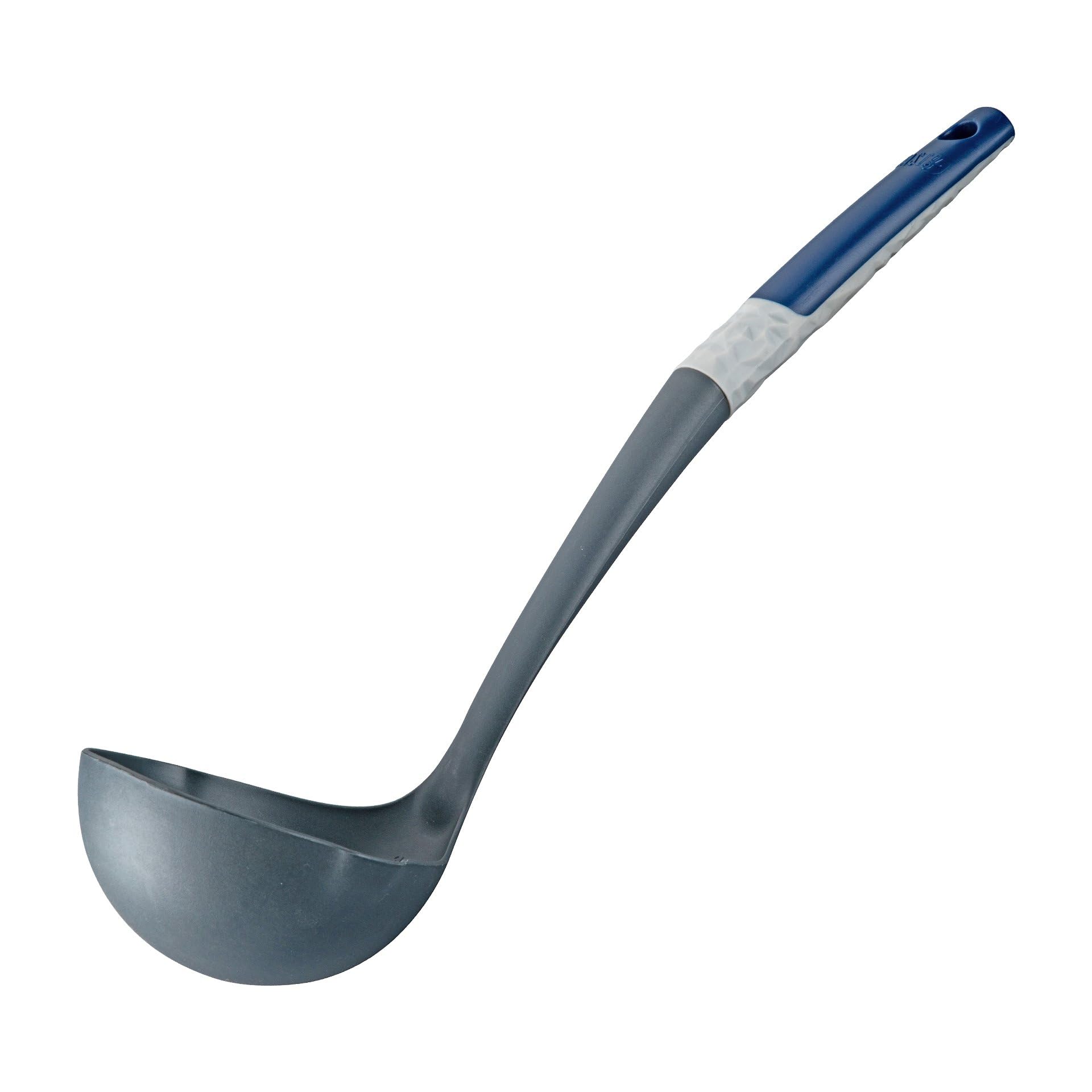 Tasty Ladle with Measuring Scale  34 x 10.5 cm, Ideal for Safe Filling and Serving, Temperature Resistant up to +180 C, Grey/Bl