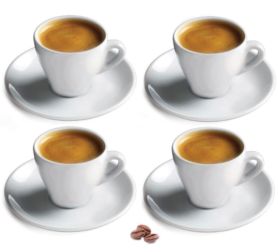 Cusinox White Porcelain Espresso Cup Sets For Espresso Coffee, 2 Oz
