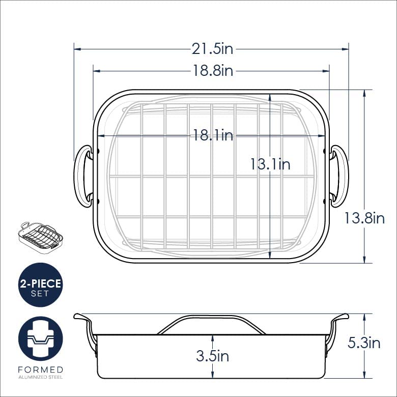 Nordic Ware Turkey Roaster With Rack, Copper