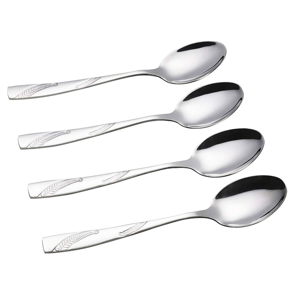 Bringer Dessert Spoons Set Of 12, Stainless Steel, 6.6-Inch