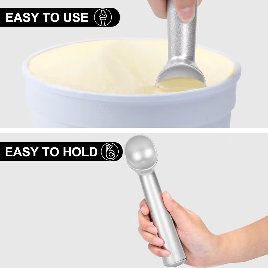 Cunsenr 7 Inch Ice Cream Scoop - Professional Metal Ice Cream Scooper - Easy To Use & Clean - Non-Stick Aluminum Ice Cream Spoon