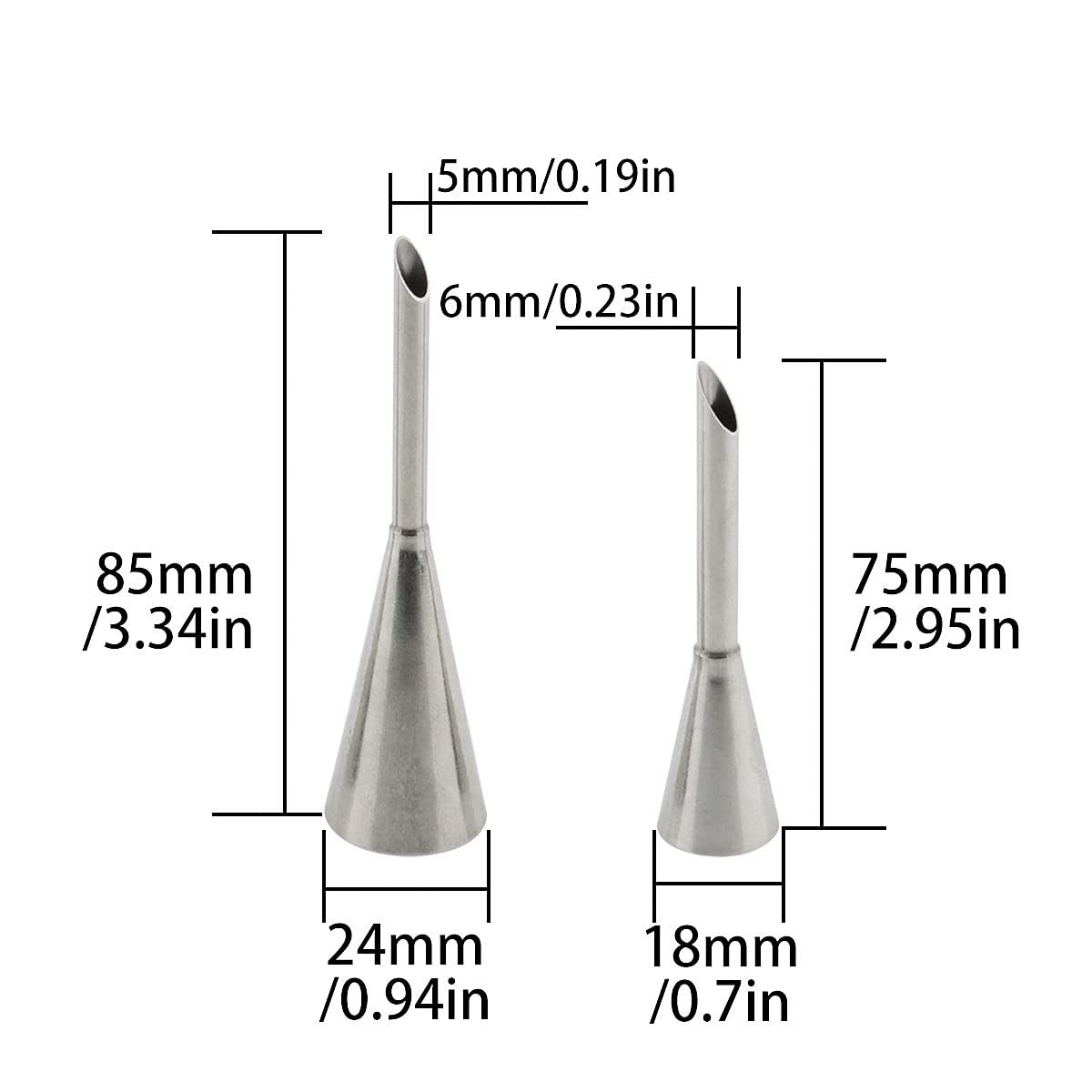 Dghaop Cake Cream Puff Icing Piping Nozzle Tips 4 In 1 304 Stainless Steel Cream Piping Tip Nozzles Kit For Candy Fondant Baking