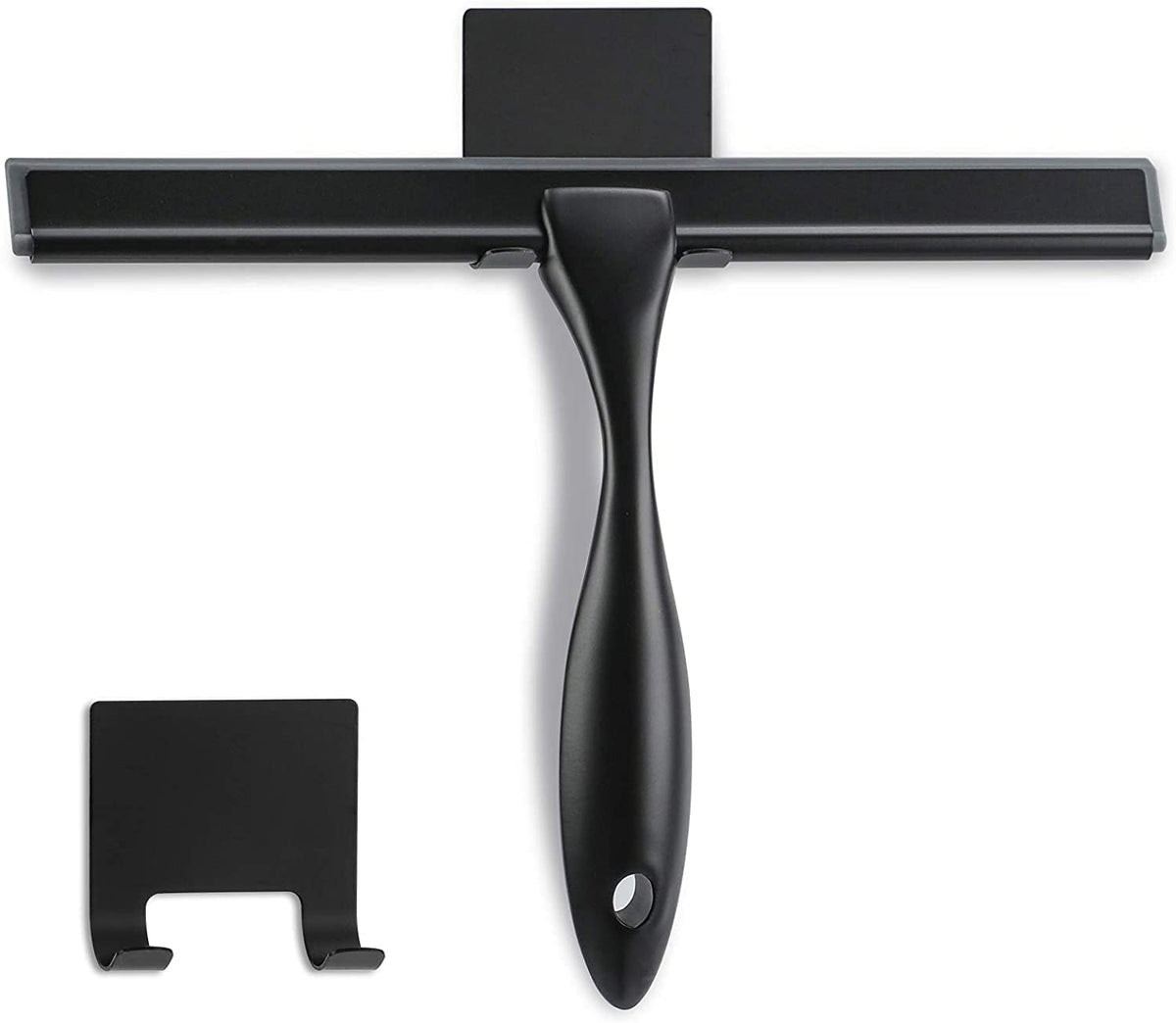 Netany Shower Squeegee, 12-Inch Matte Black Squeegee, All-Purpose Stainless Steel Squeegee For Bathroom, Shower Doors, Mirrors,