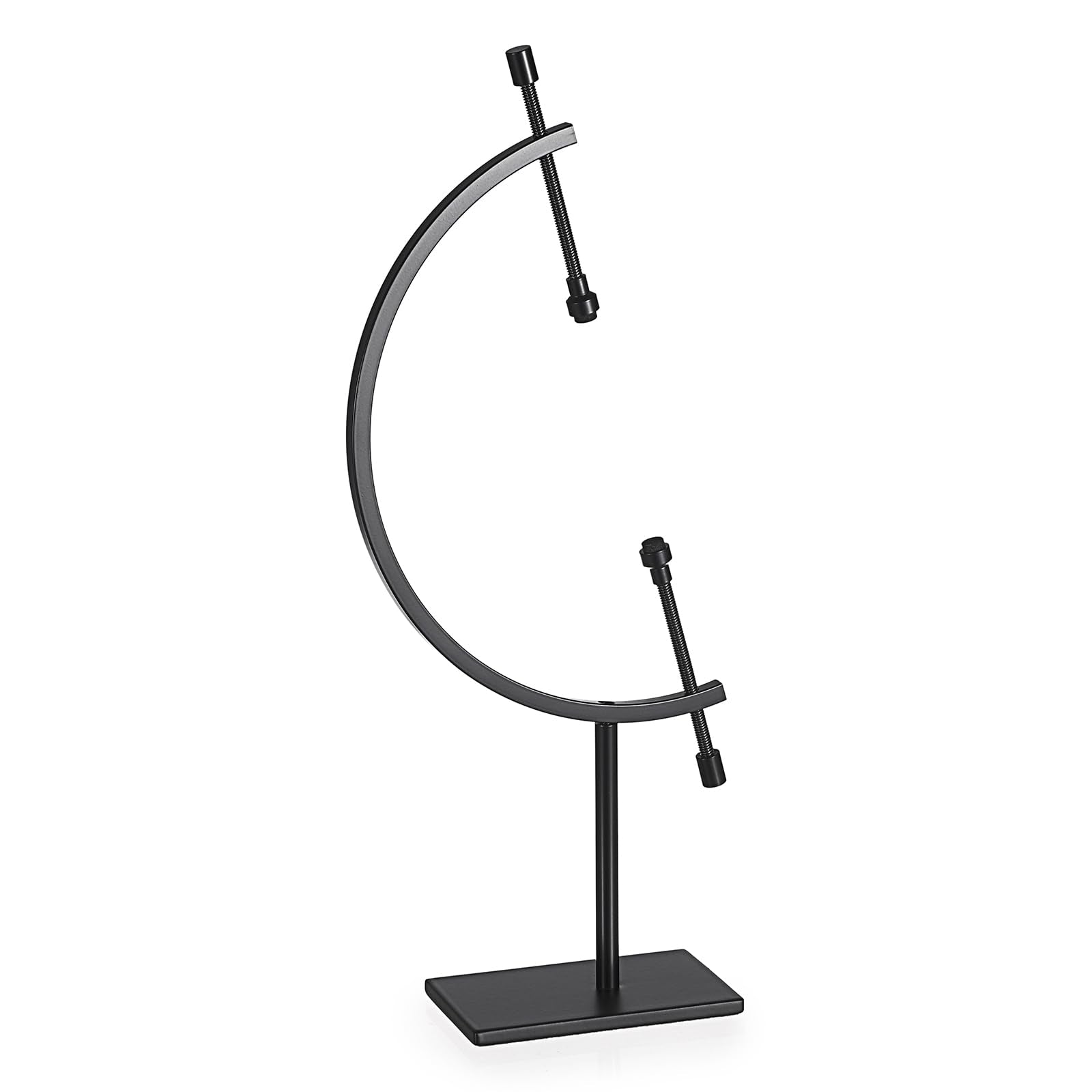 JUXYES Black Sphere Holder Caliper Stand, Hold 1-1/2 to 5, Caliper Style Display Stand for Mineral, Ornament, Gem, Shell, Coin, 