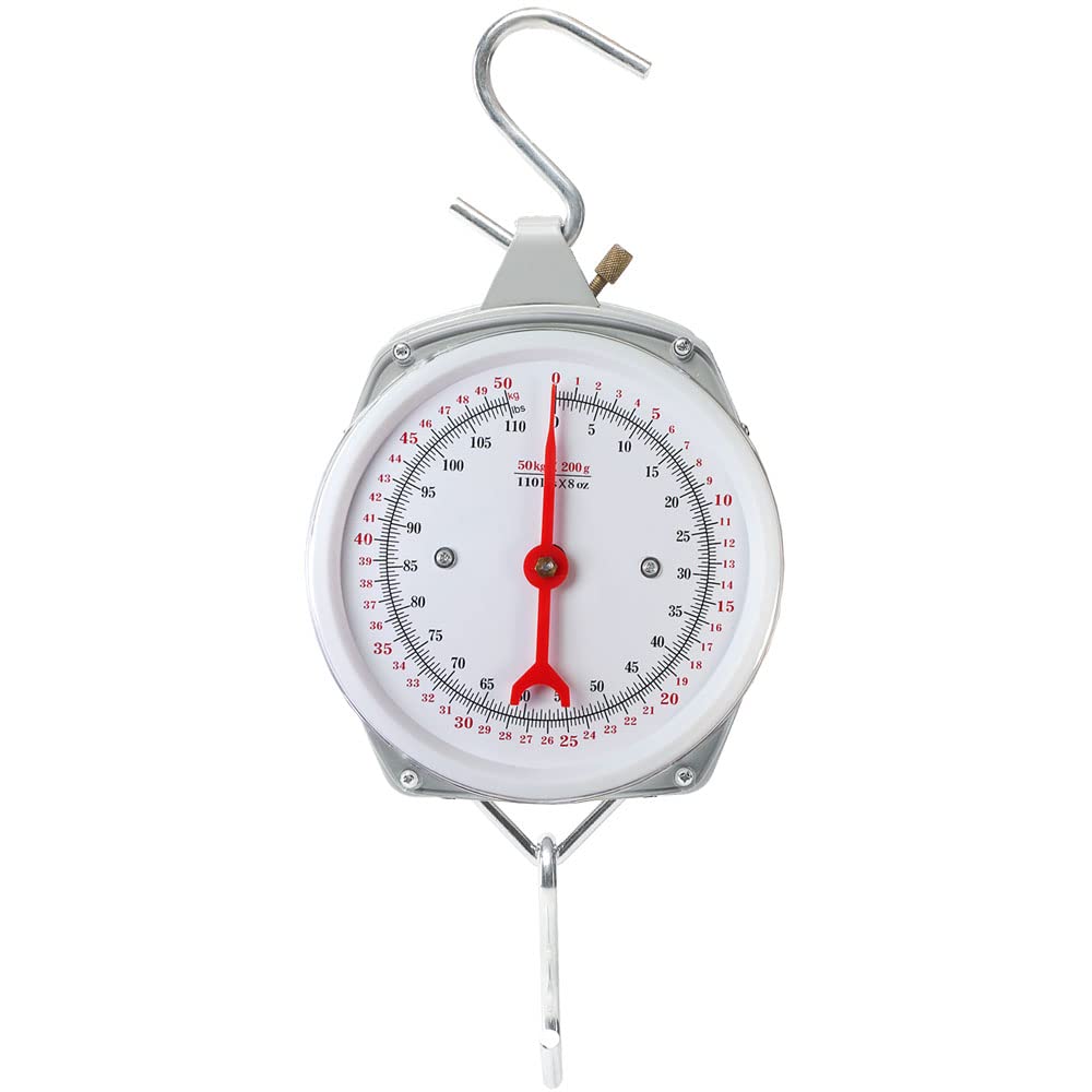 Spring Hanging Dial Scale,110Lbs Industrial Hanging Scale,Spring Mechanical Hanging Scale For Kitchen Fishing,Mechanical Luggage