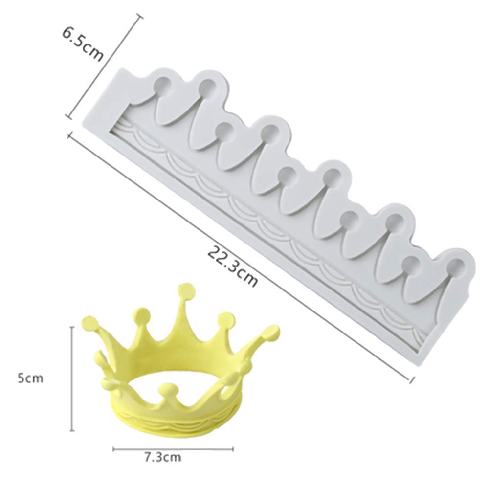 3D Circle Crown Fondant Mold Crown Silicone Sugarcraft Mold Fondant Mold Cake Topper Decorating Tools Gumpaste Polymer Clay Mold