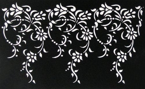 Designer Stencils Large Vintage Lace Cake Stencil Side, Beige/Semi-Transparent