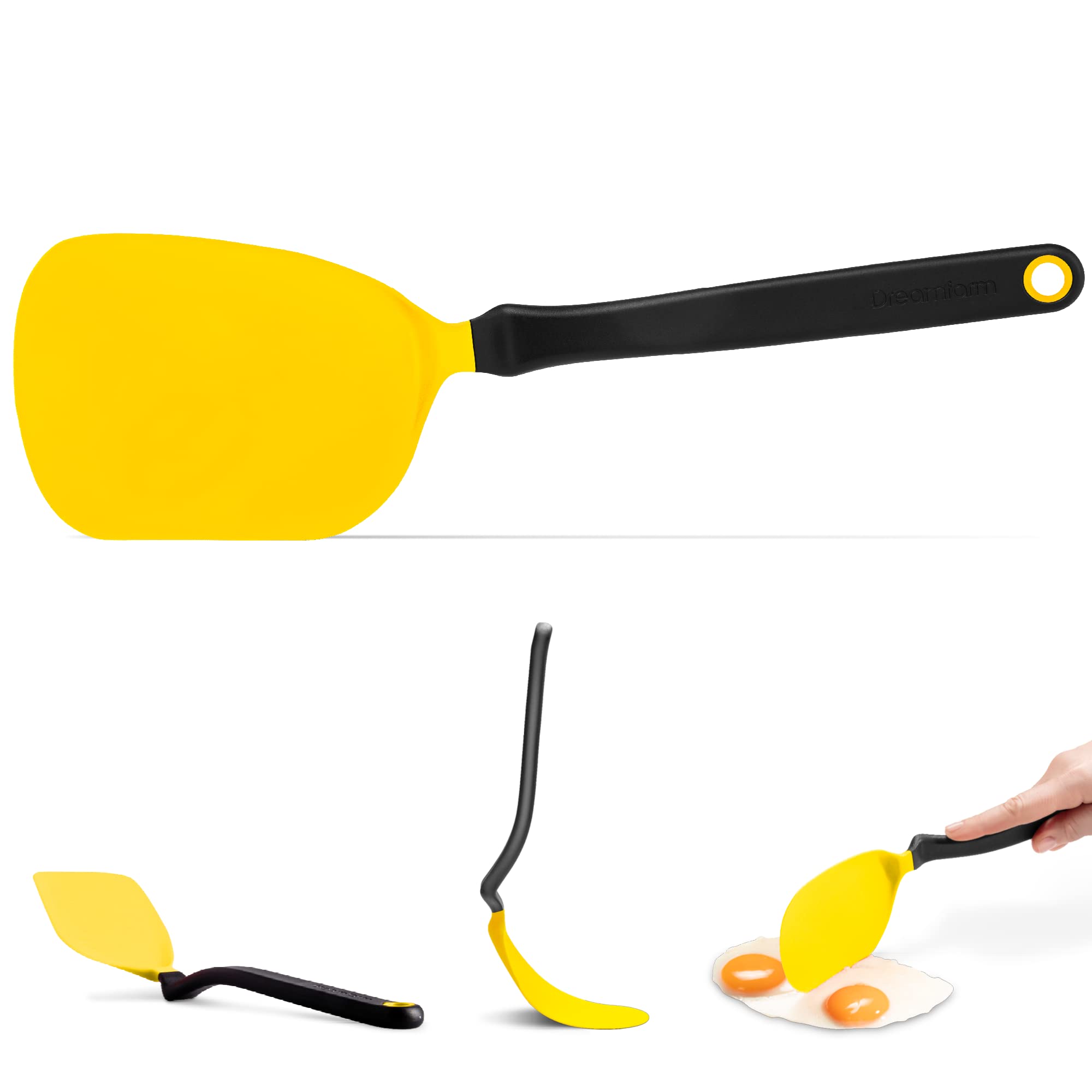 Dreamfarm Chopula, Super Flexible Chopping Sit Up Spatula - Safe for Non-Stick Pans, Yellow