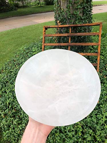 CrystalsAhoy Huge 7-8 Selenite Charging Bowl, Large Selenite Bowl, Charge All Your Crystals And Tumbles