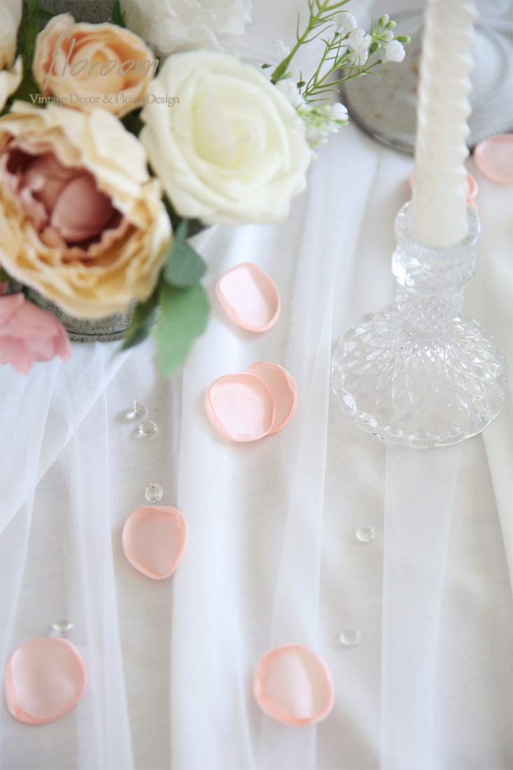 Floroom 300pcs Silk Rose Petals Blush Flower Petals for Wedding Flower Girl Basket Pink Aisle Scatter Dinner Table Centerpieces Party Confetti Bridal Shower Romantic Night Decoration