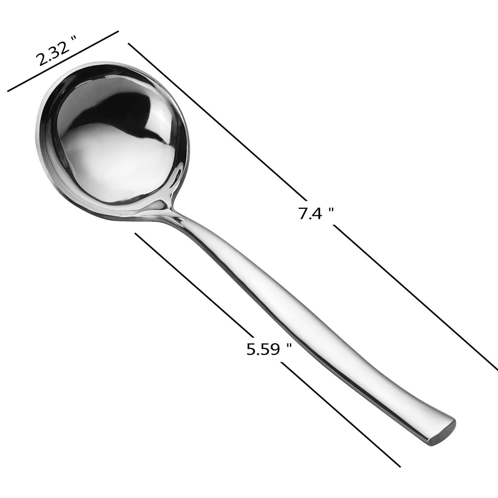Pekky Small Soup Ladle Spoon, Stainless Steel Gravy Ladle Spoon Set, 4 Pieces