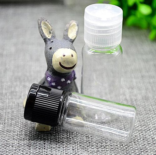 12Pcs 10Ml/0.33Oz Empty Plastic Sample Bottle Container Jar Pot Vial With Flip Lid Perfect For Emollient Water Shower Gel Emulsi