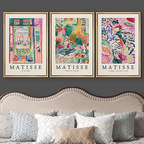 Wall26 Framed Canvas Wall Art Print Set French Floral Rainbow Landscapes Henri Matisse Nature Plants Illustrations Modern Relax/